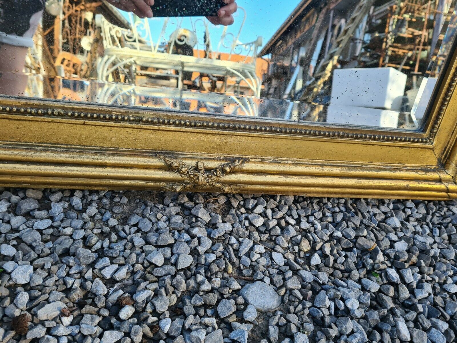 Miroir doré style Louis XVI 74x128cm