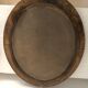Old art deco oval wooden mirror