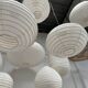 Suspension in rattan and natural linen Japanese style flattened oval h35 d60