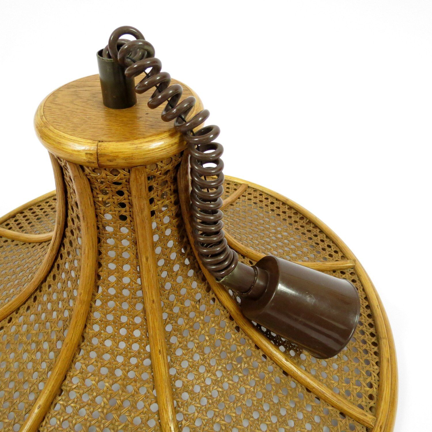 Bamboo and cane adjustable pendant, 1960s