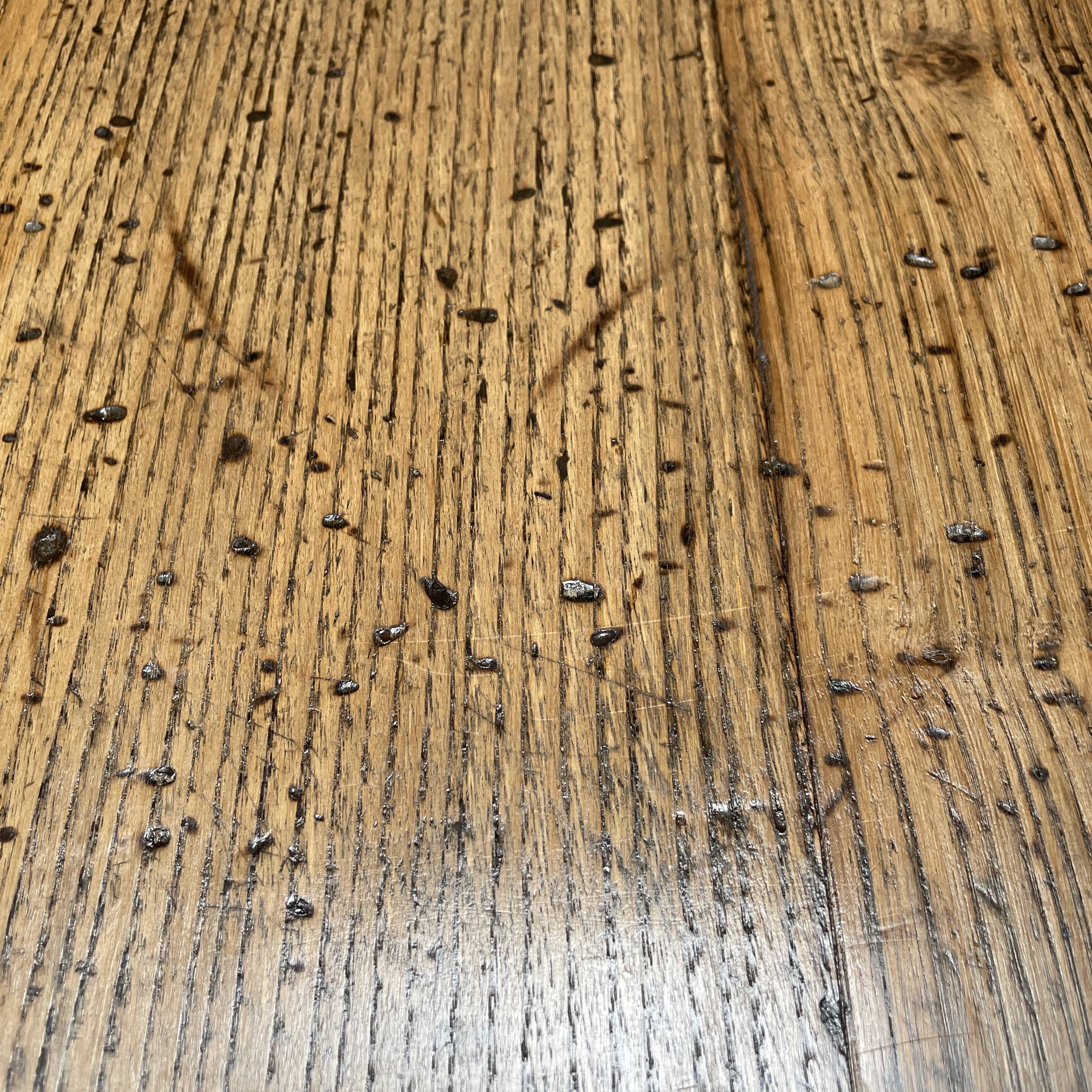 Large oak farmhouse table from France, early 1900s