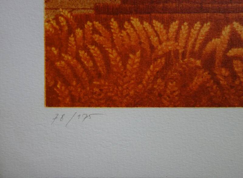 Michel Dubre: Paris Opera in a Wheat Field, original signed lithograph