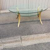 Vintage bronze and glass coffee table