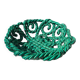 Large twisted green enamelled bowl