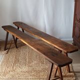 Pair of old oak country benches