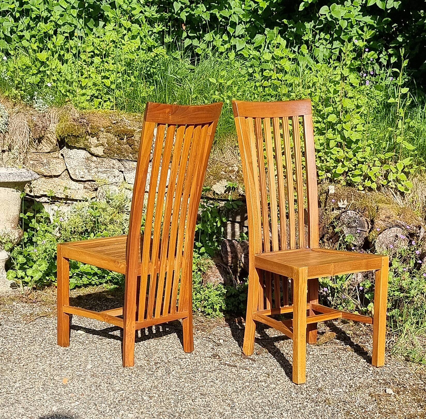SUite 6 chaises en teck massif