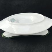 Saucière with antique attached underplate Villeroy and Boch Boch Mettlach XIX century