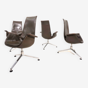 Set of 4 Kill International FK6725 leather chairs by Fabricius & Kastholm