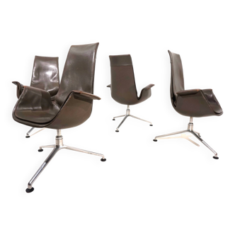 Lot de 4 chaises en cuir Kill International FK6725 par Fabricius & Kastholm