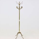 Italian Free Standing Solid Brass Coat Rack 1950s