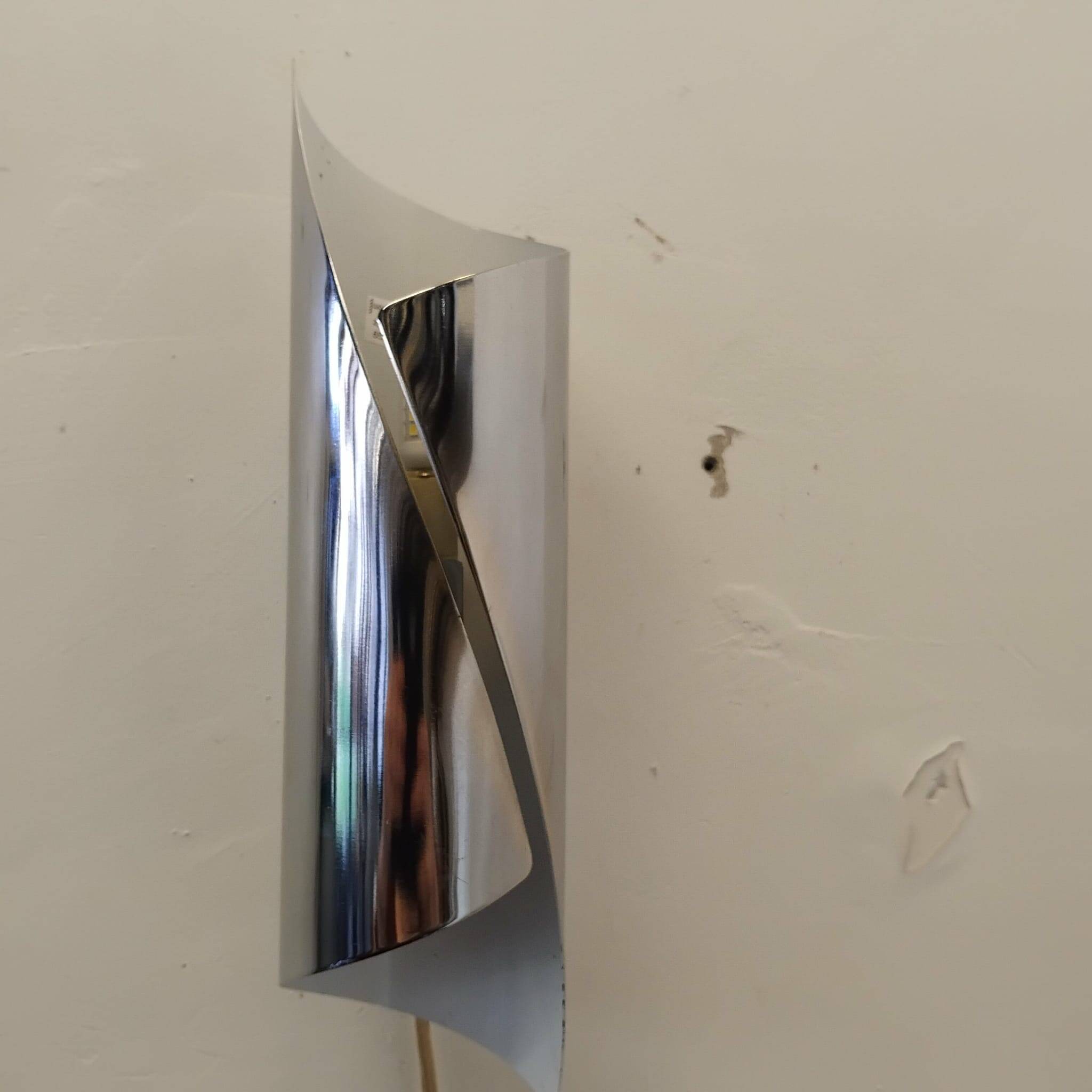 Pair of 70s/80s bidirectional chrome wall lights