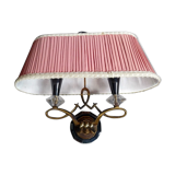 Art deco crystal bronze wall light with its Jules Leleu lampshade, rare model