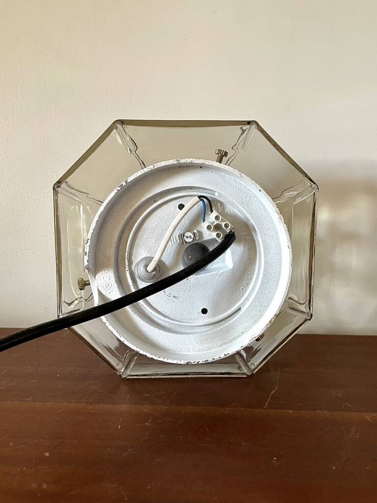 Smoked glass ceiling light ISMOS Italy 1970