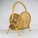 Vintage bamboo and Vienna straw magazine rack, 1960s.