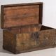 Small antique chest with a metal frame (c.1900) #3