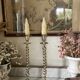 Pair of twisted brass candlesticks 37cm