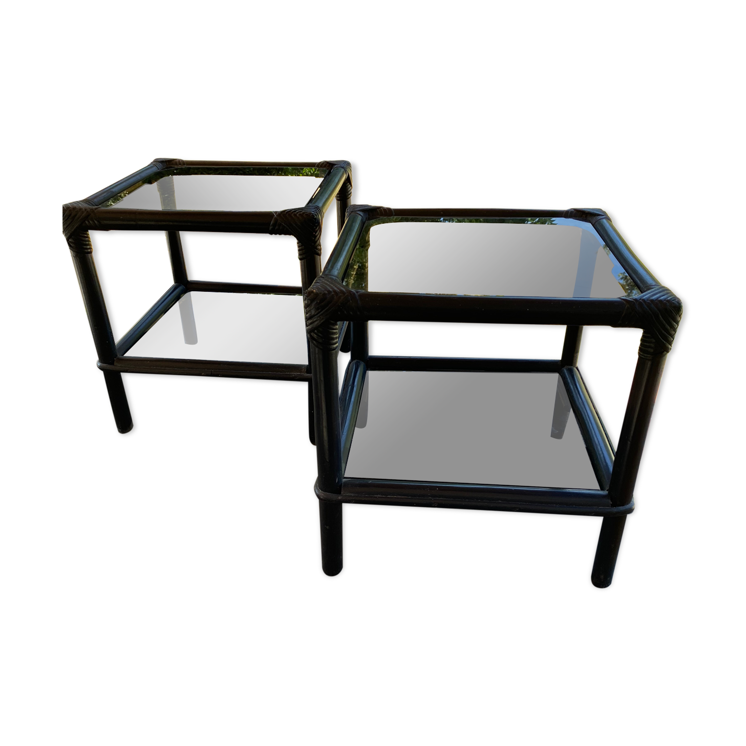 Pair of rattan coffee table