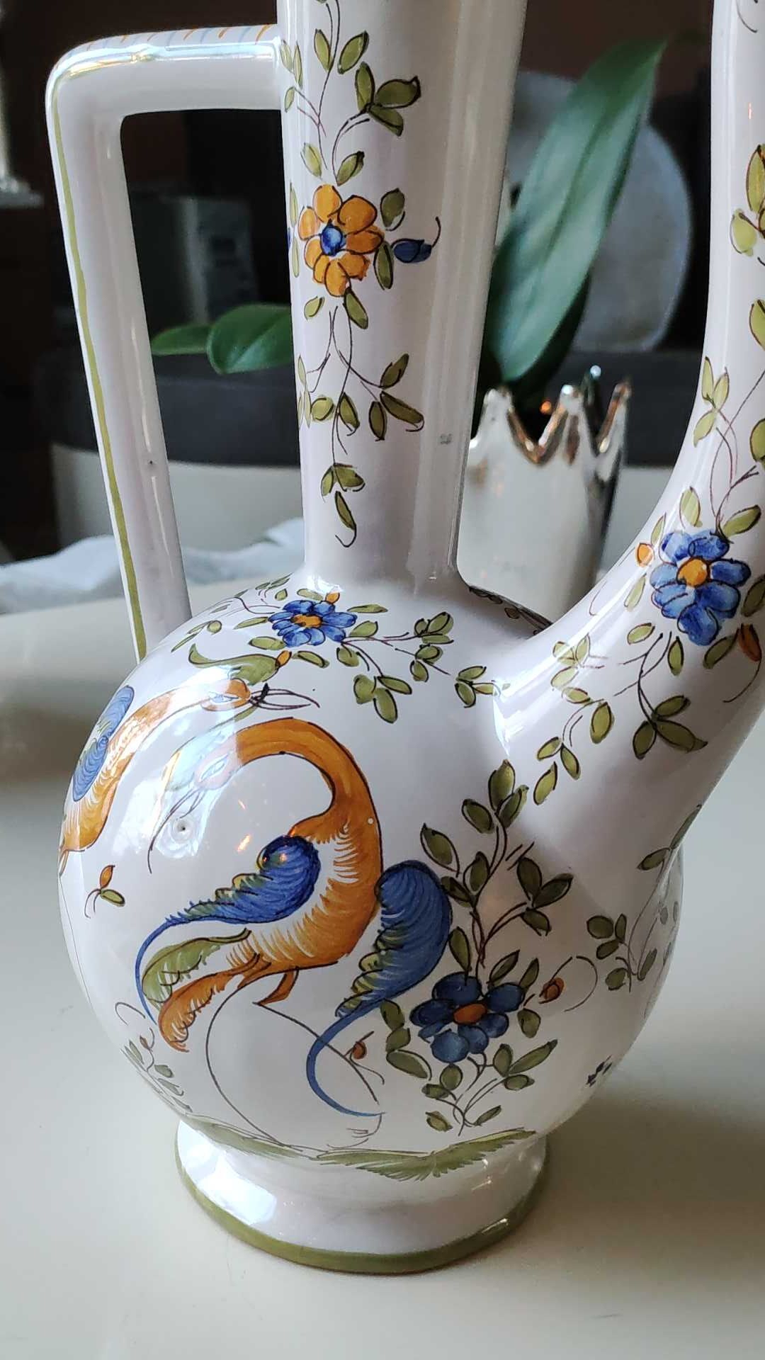 Vintage ewer design Martres Tolosane/Decor Moustiers earthenware. Produced in "Limited Edition"