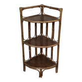 Vintage rattan corner shelf