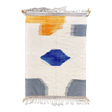 Kilim berber Moroccan ecru with colorful patterns 330x220cm