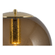 Large smoked glass ball pendant by Limburg with brass, Germany, 1970s.