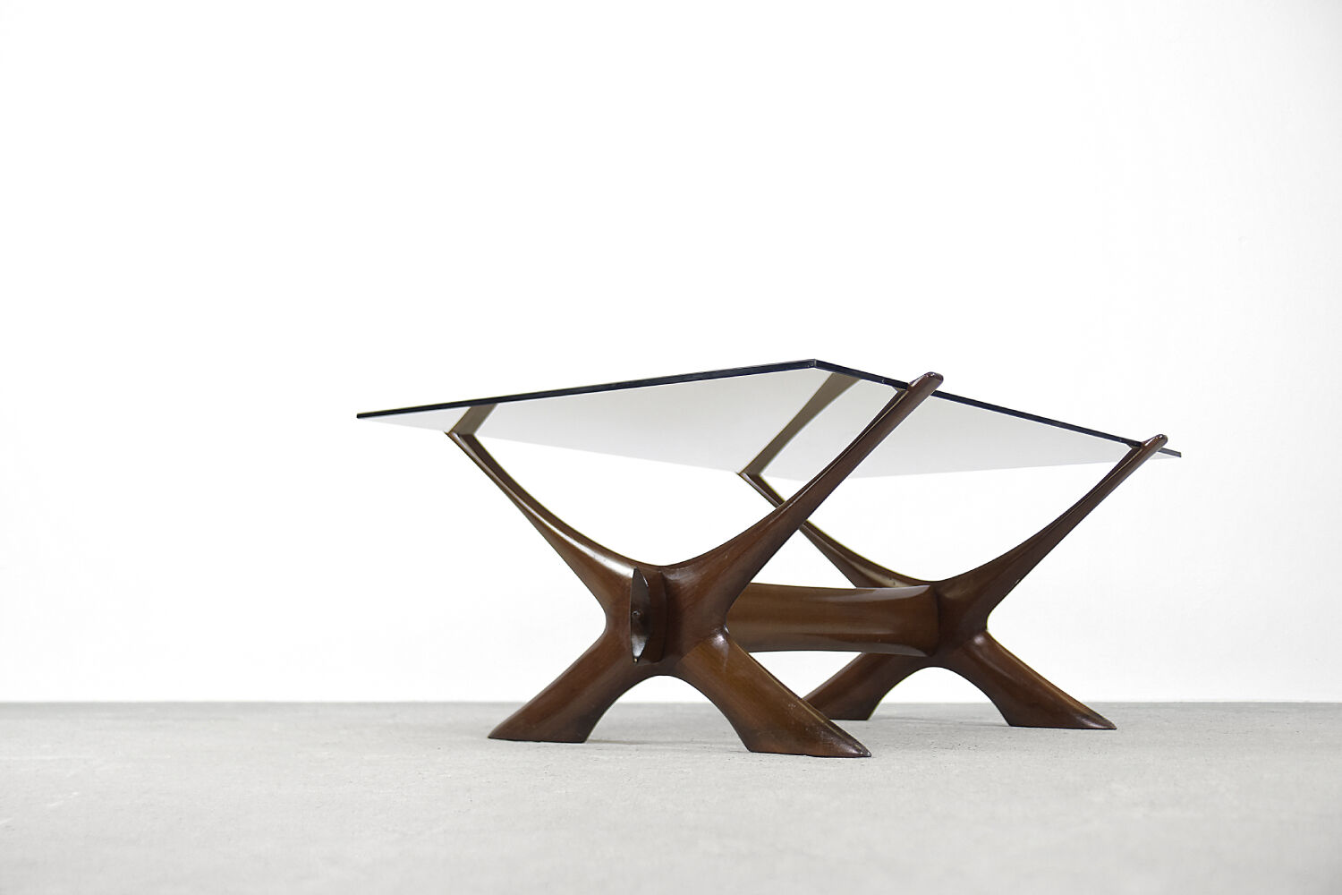 Mid-Century Modern Scandinavian Walnut Condor Coffee Table from  Örebro Glass, 1960s