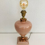Ceramic lamp in pink and copper signed Louis Drimmer, circa 1980.