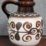 West Germany: Very large glazed ceramic vase - brown
