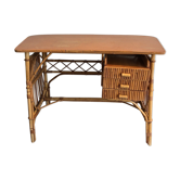 Bureau en rotin vers 1970