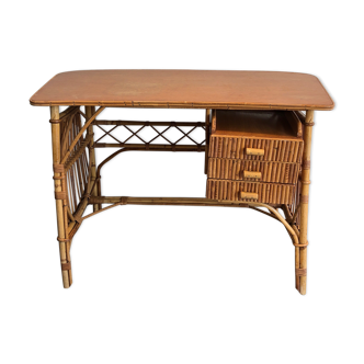 Rattan desk around 1970