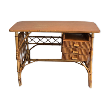 Rattan desk from around 1970.