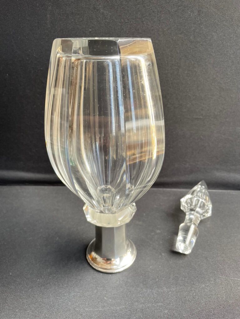 Large decanter - Louis Philippe - Strong crystal and silver