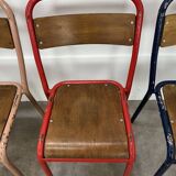 5 industrial style metal chairs, vintage