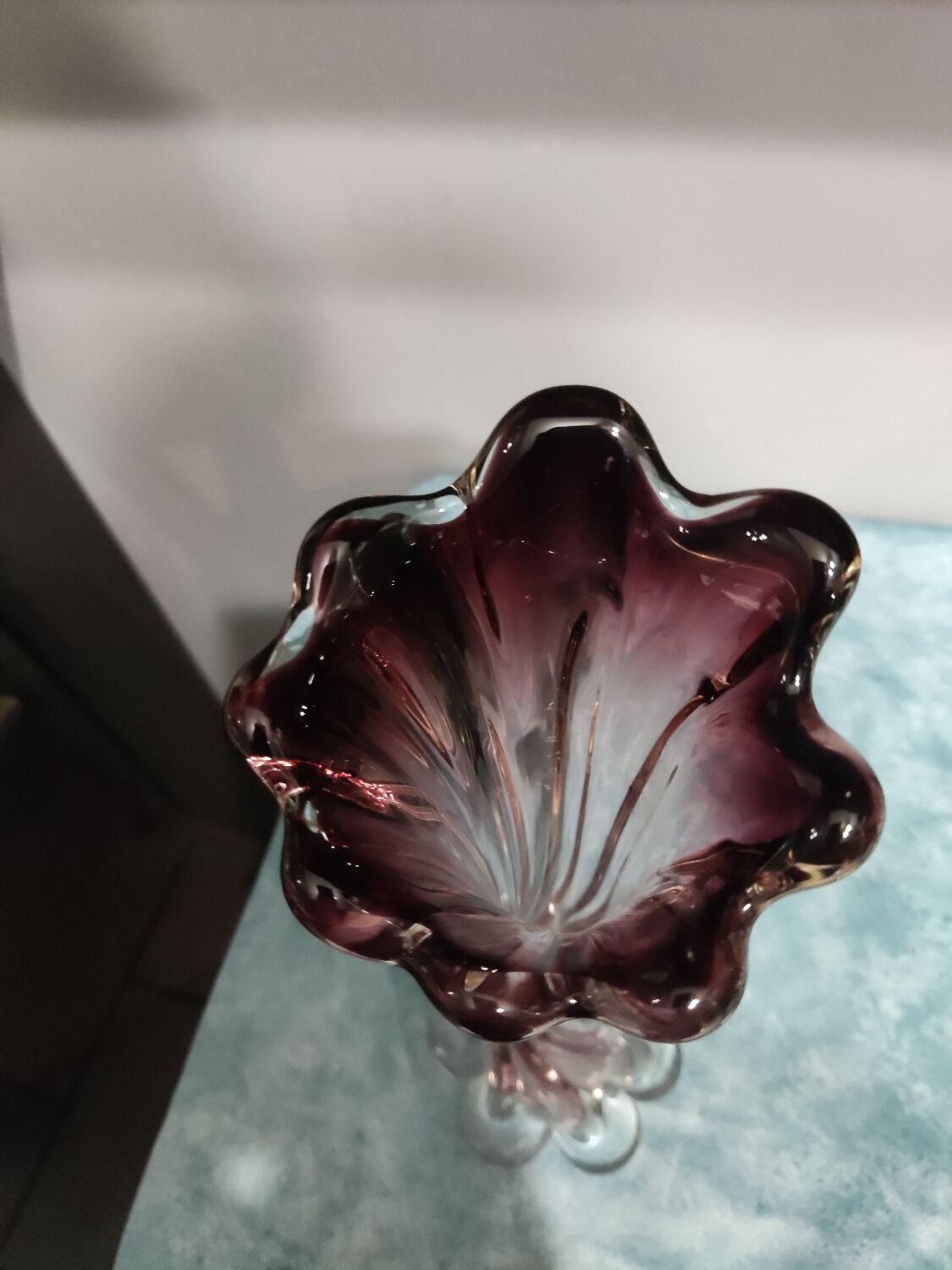 Blown glass vase called elephant's foot