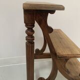 19th century stained wood library staircase