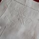 Pillowcase hand-embroidered thread monogram E.D.