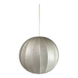 Midcentury space age cocoon hanging pendant lamp in the manner of Achille Castiglioni, 1960s