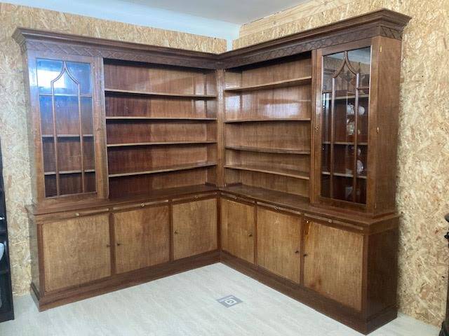 Old corner pharmacy cabinet