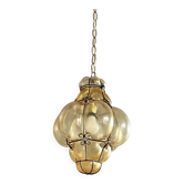 Very large pendant chandelier glass cage antique Murano venetian lantern LAMP-7389