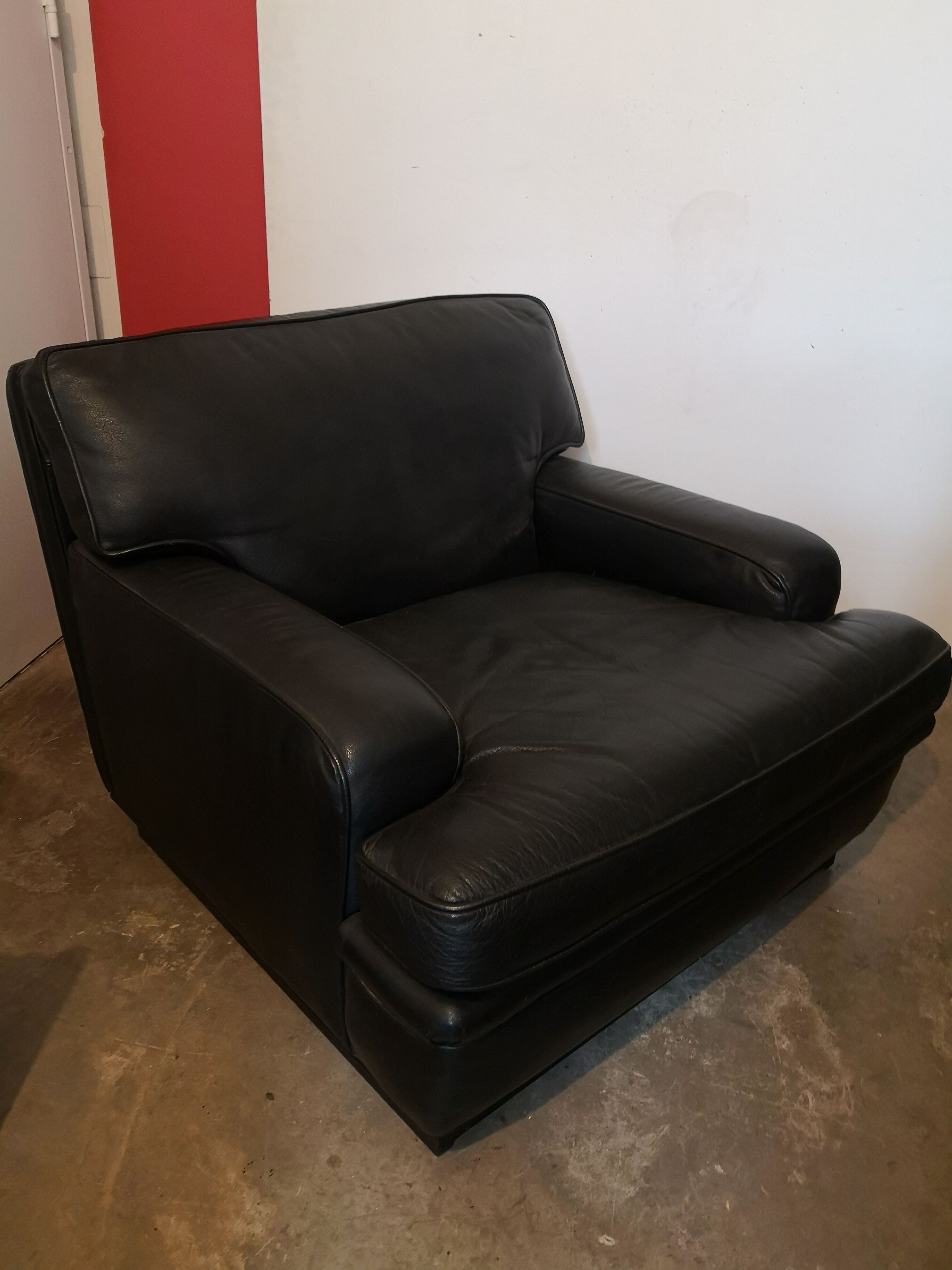 Black leather armchair