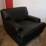Black leather armchair