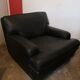 Black leather armchair