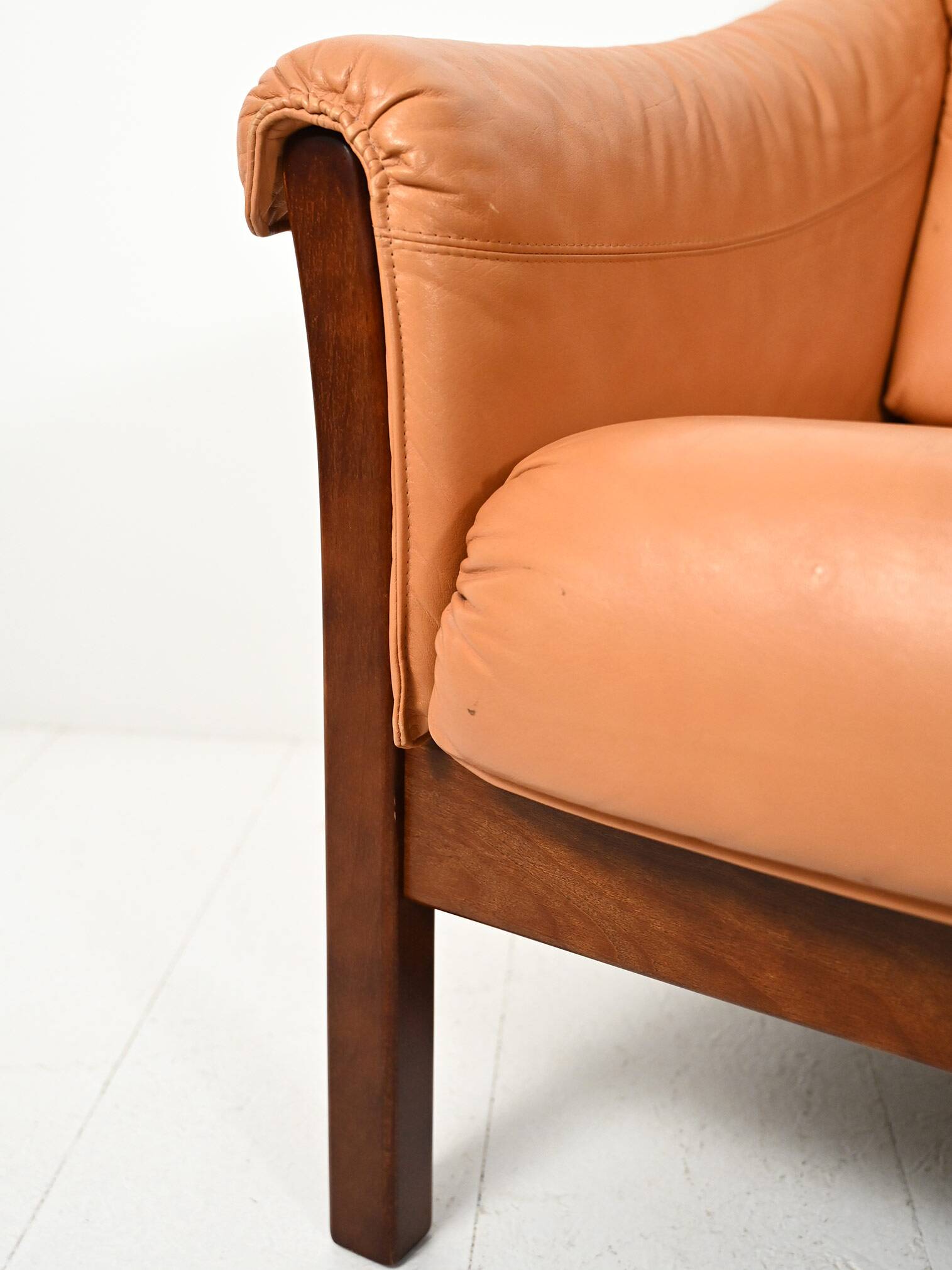 Pair of 1950s Scandinavian leather armchairs