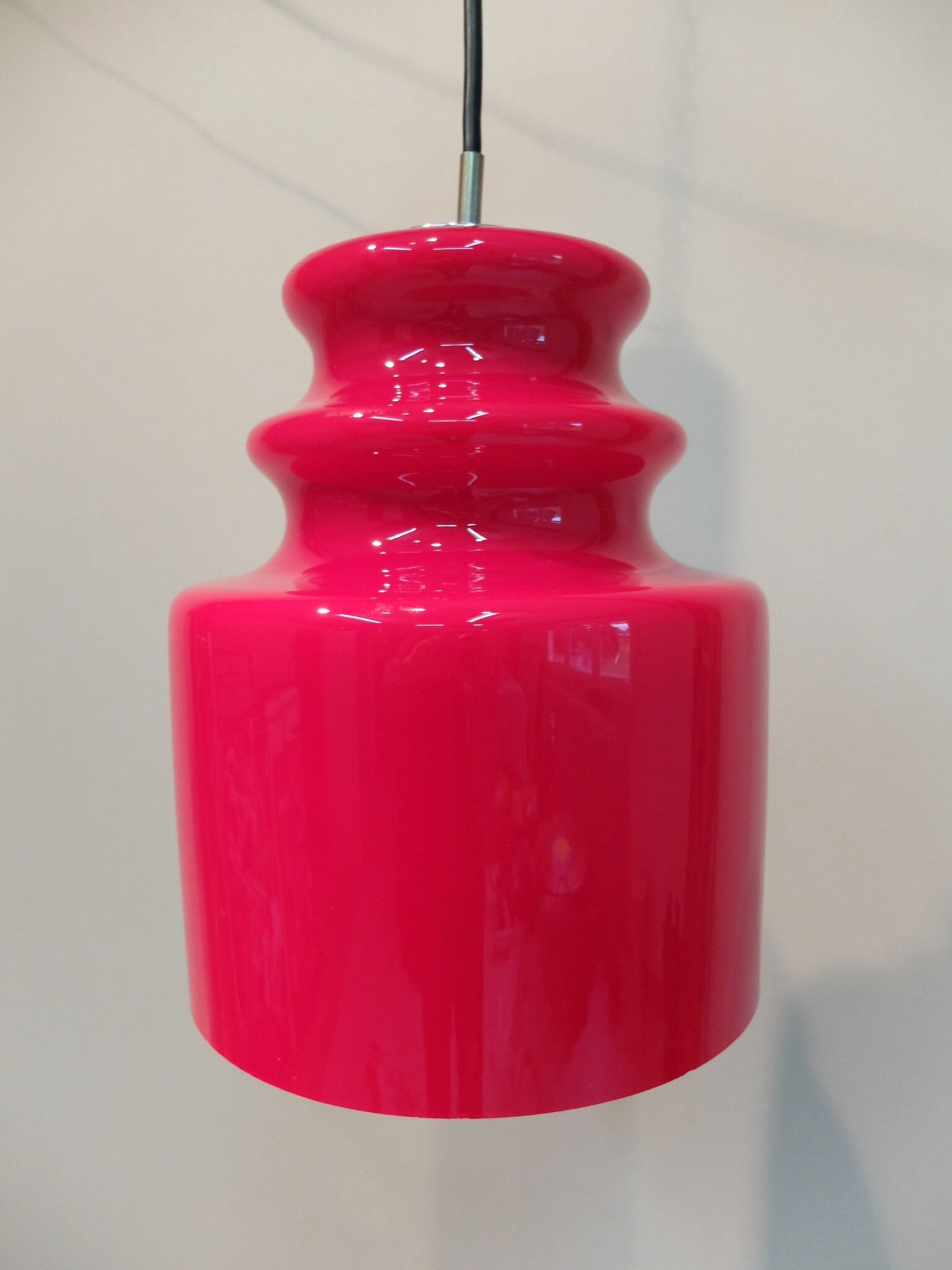 Suspended signed red glass Putzler