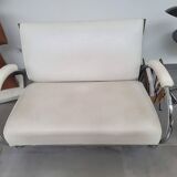 Sofa and armchair with chrome tubular structure modernist style