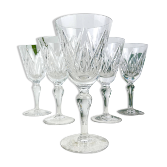 5 York water glasses – cut crystal Stuart – vintage luxury
