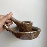 Ceramic candle holder pottery 70s