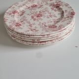 Service of 6 English earthenware plates