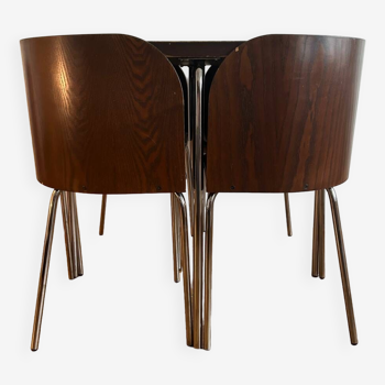 Ensemble table et 4 chaises modèle fusion par Sandra Kragnert pour ikea Suédois 1970s