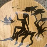 Enamelled ceramic fruit bowl, Grandjean-Jourdan Vallauris, vintage